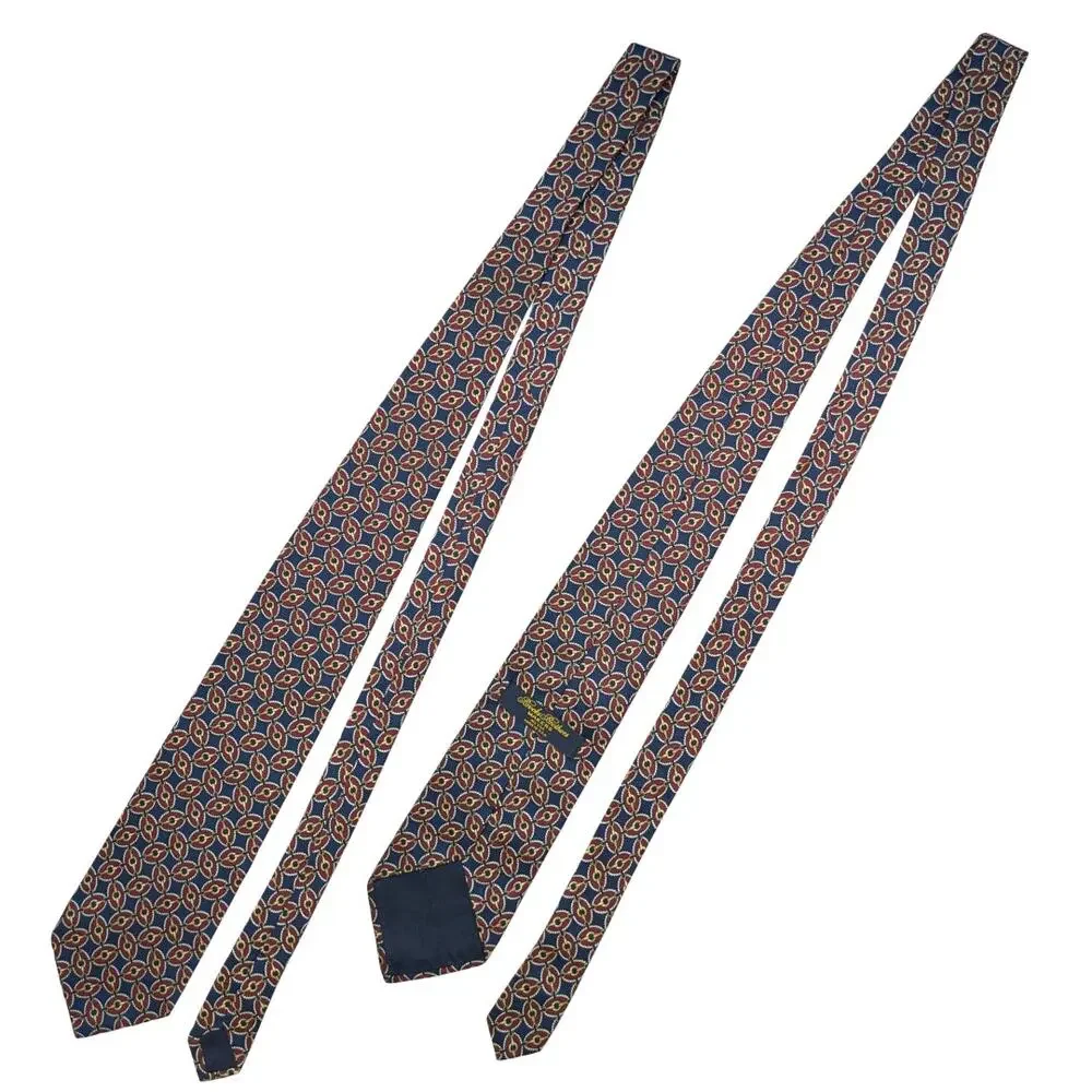 Brooks Brothers Makers Silk Tie Navy Maroon Gold Nautical Preppy Vintage 80s